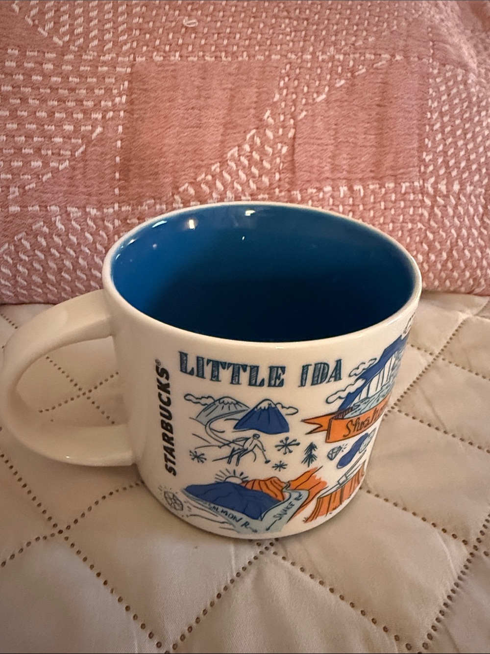 Starbucks Little Ida Blue and White Ceramic Coffee Mug